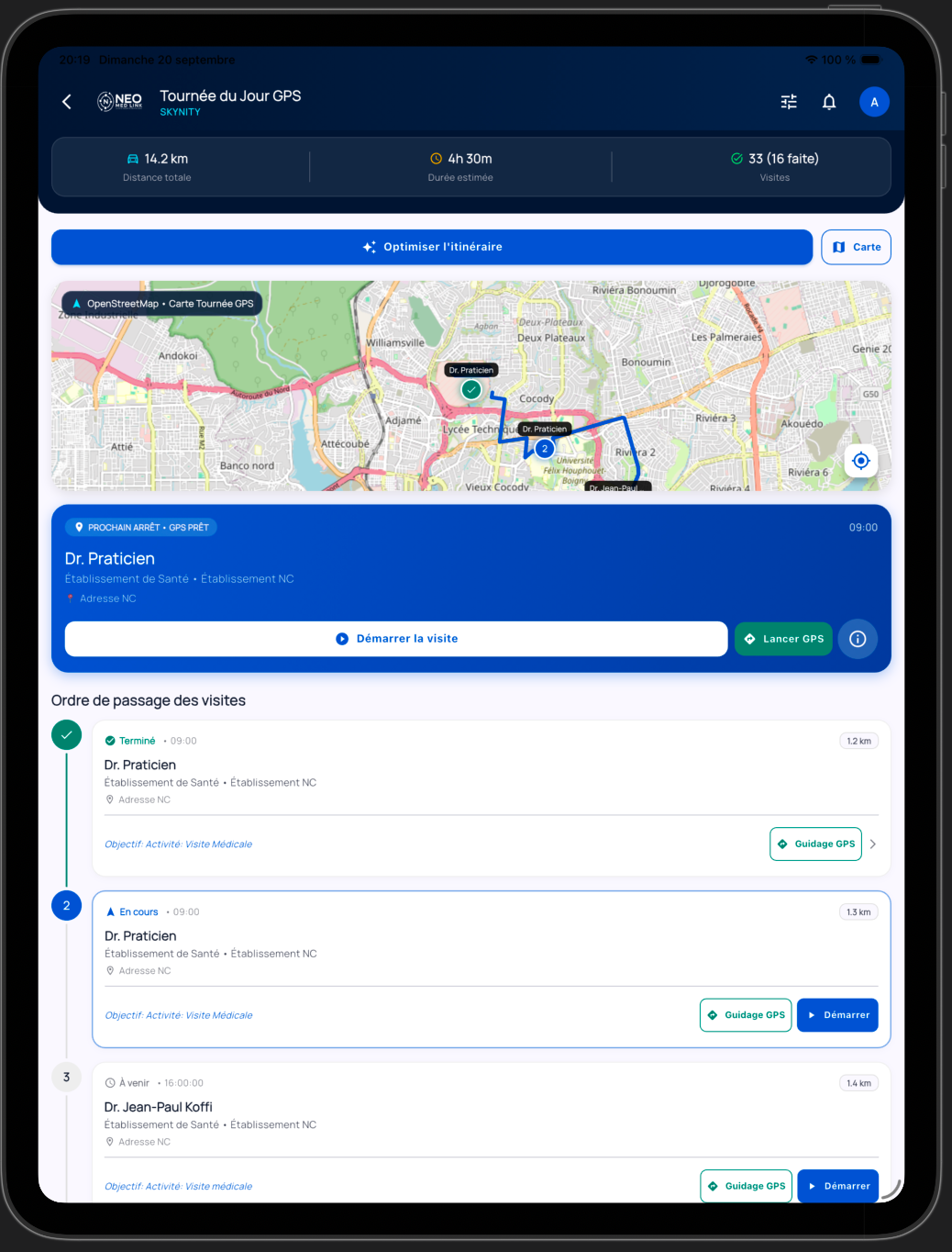 Tournée du Jour & GPS IA