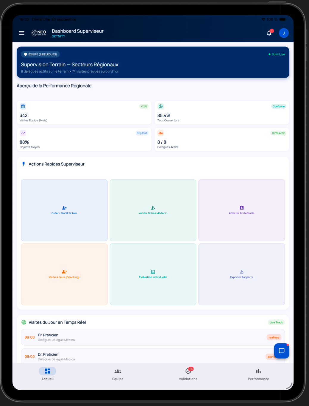 Tableau de Bord Manager
