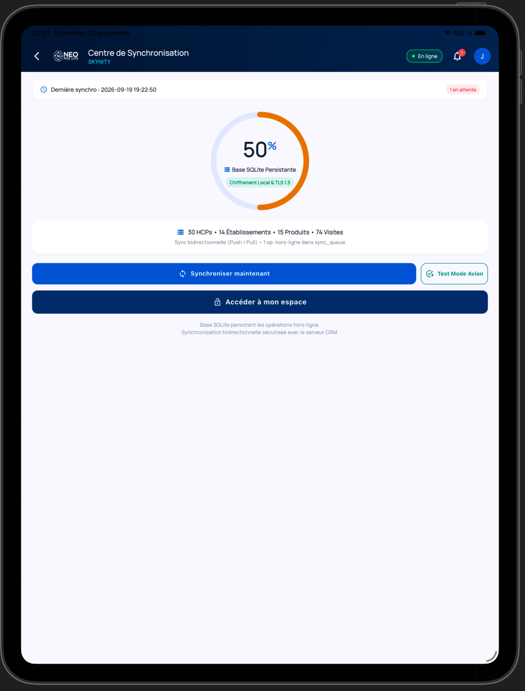 Statut Synchronisation Serveur